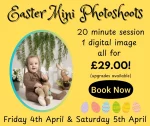 *** Now Ready to Book ***

Easter Photoshoot

My mini Easter photoshoots are taking place on 2 different days this year:

Friday 4th April
Saturday 5th April

What's Included

20 minute photo session

Easter themed backgroud

1 fully edited high res digital image

Digital gallery to choose your favourites

Chosen gallery ready to download and use within 48 hours

Print release so you can use your images as you wish

ALL FOR JUST £29.00

Upgrade Options:

3 digital images - £49.00
5 digital images - £69.00

#easter #easterphotoshoot #easterphotosession #babyphotographer #childrensphotographer #familyphotographer